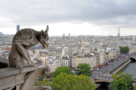 View from Notre Dame Cathedral and Gargoyle in Paris, France Travel Photography © Amy Weiser, Photographer